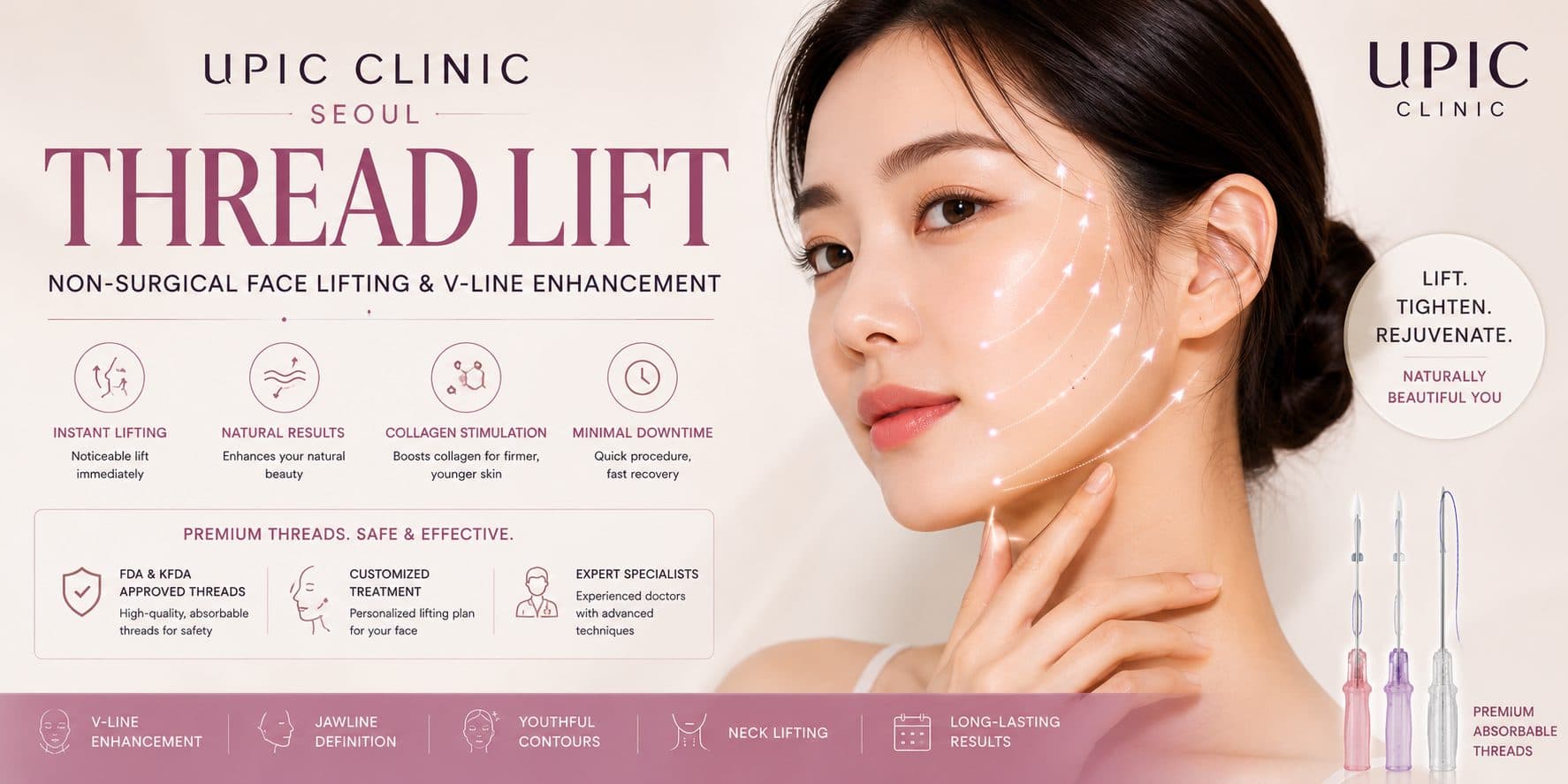Thread Lift at UPIC Clinic | Non-Surgical Face Lifting & V-Line Enhancement in Seoul